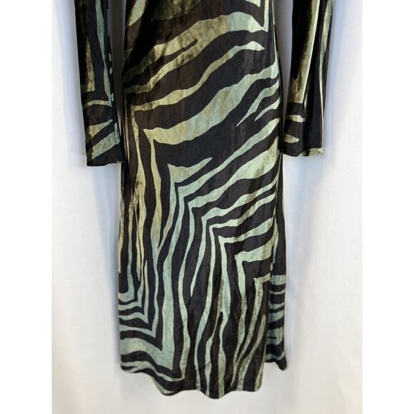 NWT Michelle Mason Velvet Zebra Cutout Backless Midi Dress $780 - Picture 5 of 16